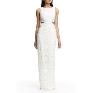 Nicole Miller Size 8 Ivory Lace Maxi Dress